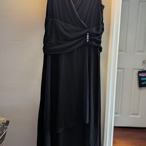 Black faux wrap dress